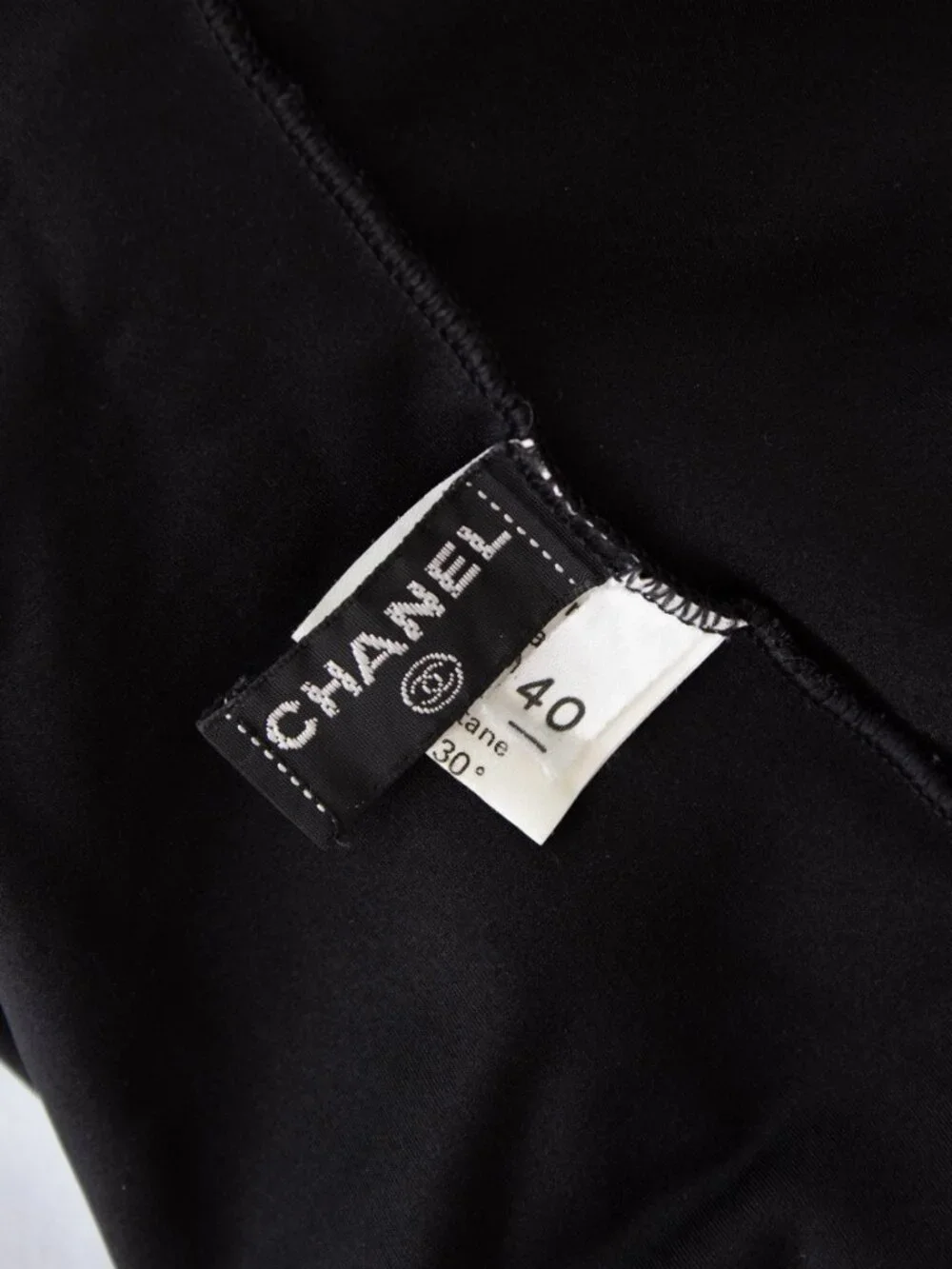 Chanel Vintage S/S 1990 Black White Flower Bodysuit Onepiece Swimsuit